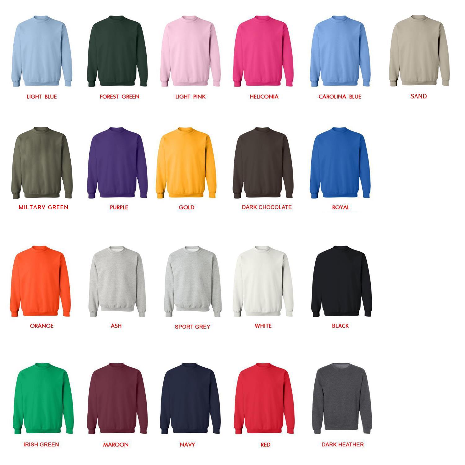 sweatshirt color chart - Ishura Shop